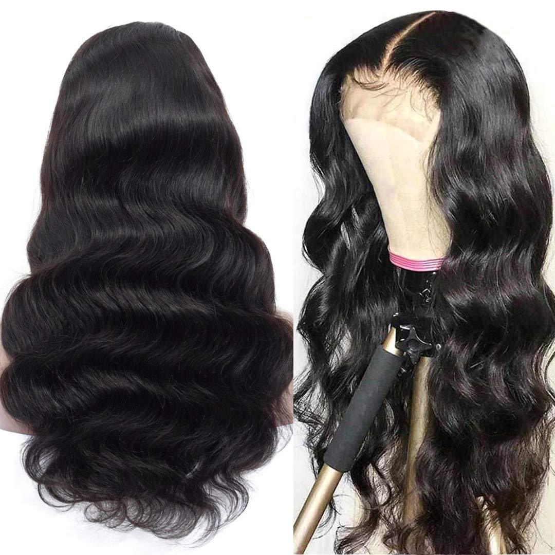 Perruque naturelle cheveux réels avant la dentelle noir