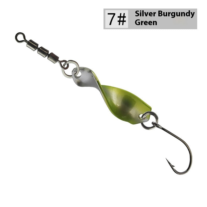 Lure Haute Vitesse Swivel Spiral Tossing Rotation Lure de métal brillant