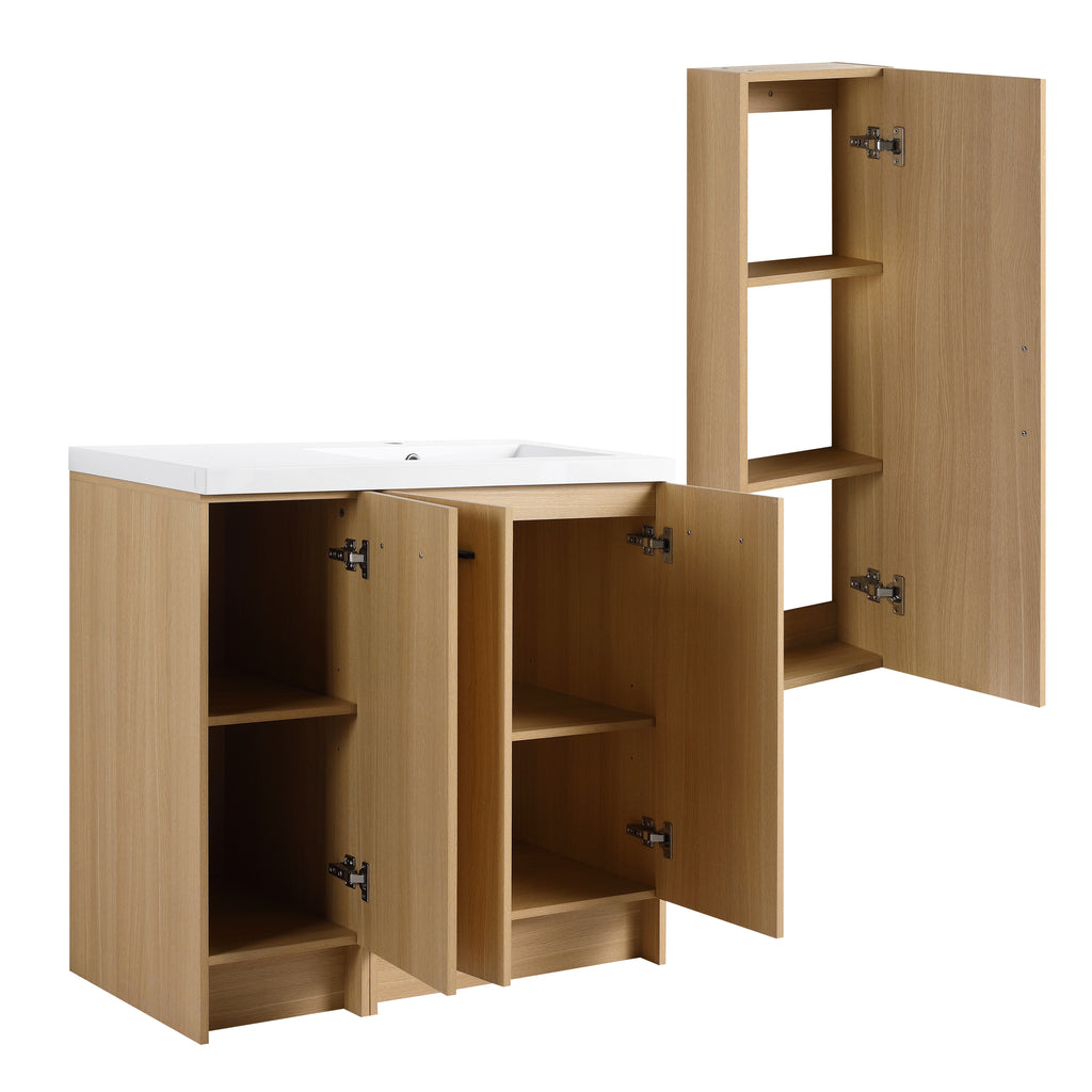 36" Vanité de salle de bain autonome avec armoire en tissu