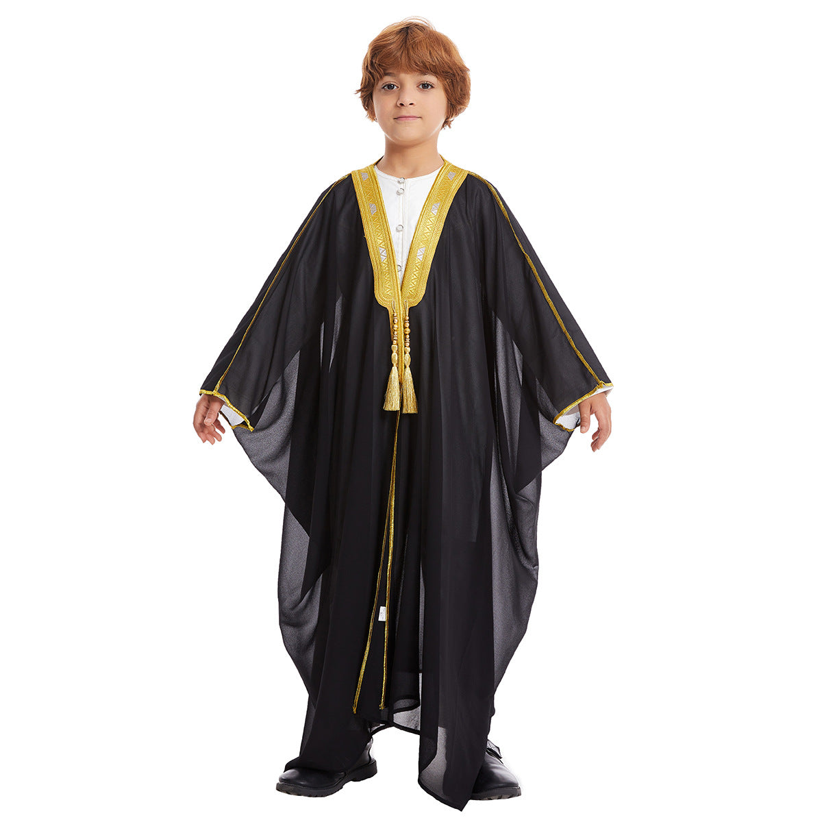Costume ethnique brodé à manches longues pour garçons