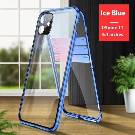 Magnétique King Verre Verre double face Étui de téléphone tout compris