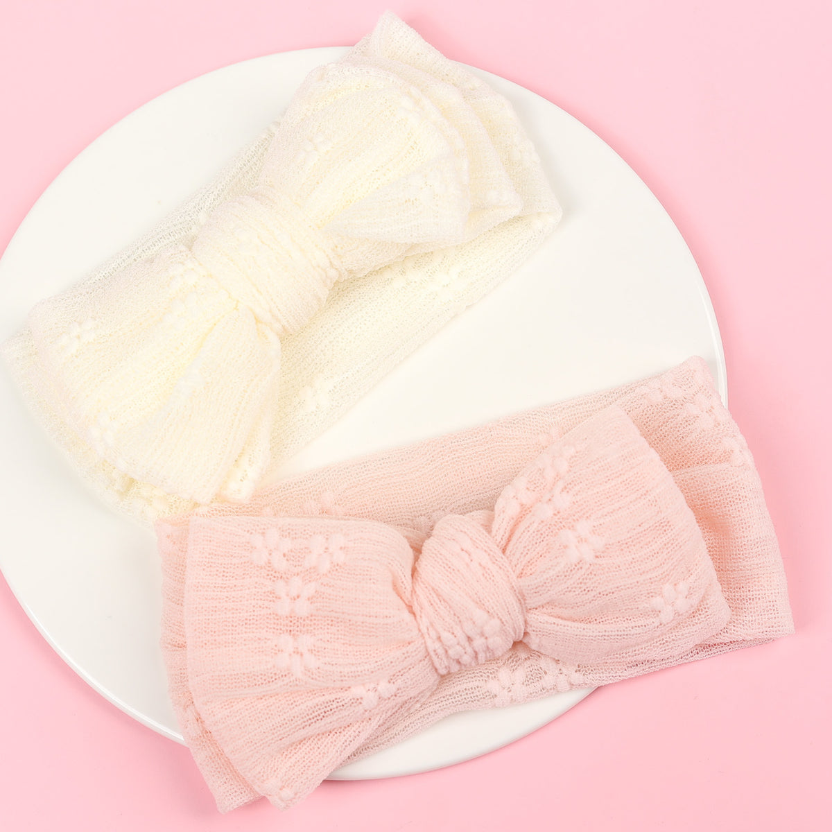 Bande de cheveux bébé Polyester double couche Bow