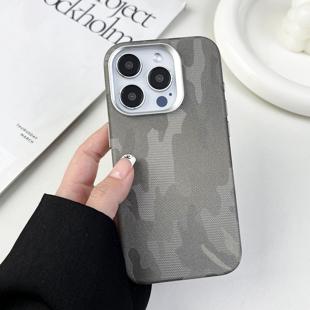 Boîtier de téléphone magnétique tout compris en cuir Camouflage