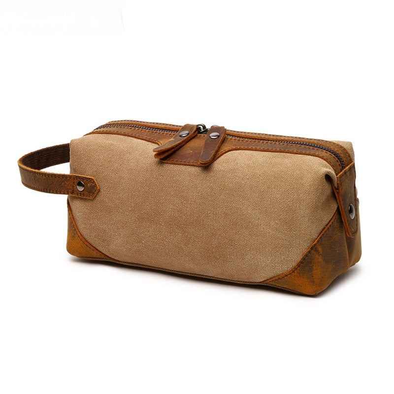 Toile et Crazy Horse Cuir Durable Sac de toilette portable