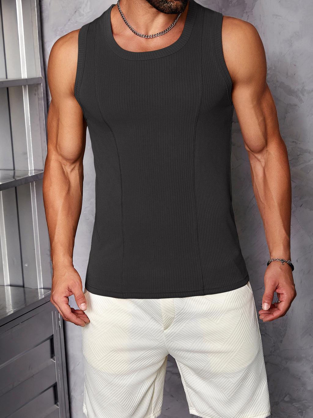 Texture combinée Veste surdimensionnée pour les hommes Sports d'été Loisirs