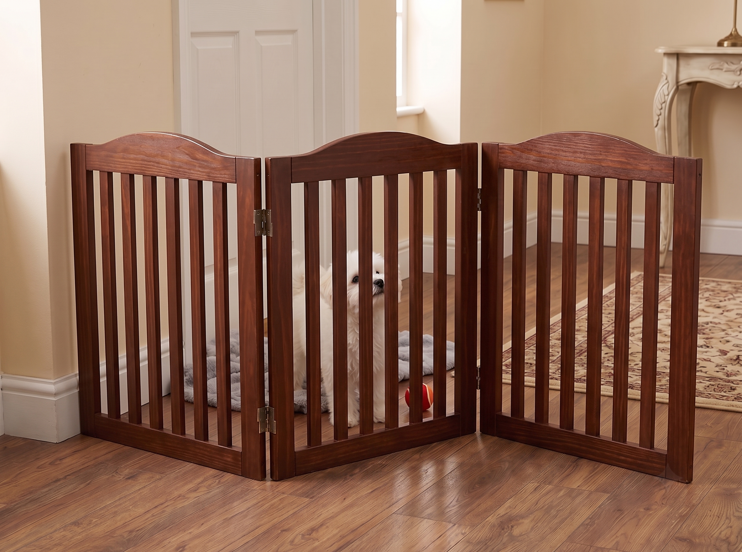 Porte pliable pour chiens en bois