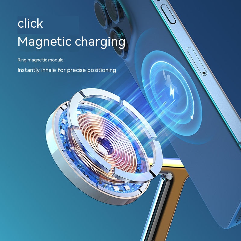 Téléphone portable Chargeur sans fil à aspiration magnétique 3-en-un 15W MagSafe Earphone Watch Des