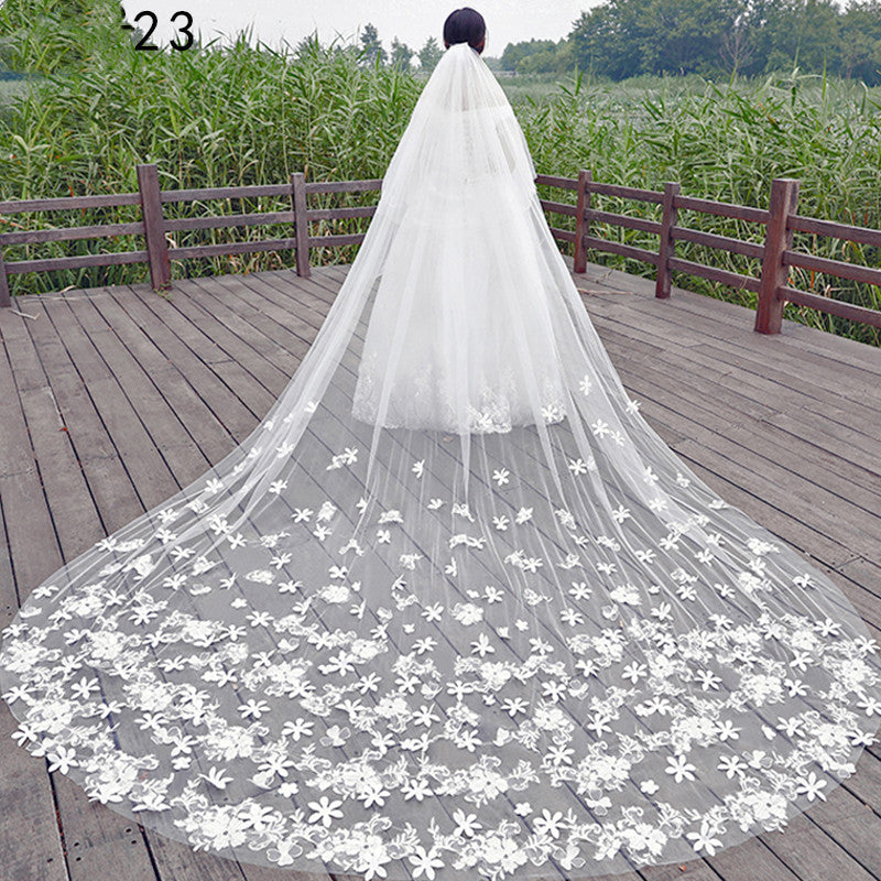 Mariée Mariage Maître Veil Long Tail