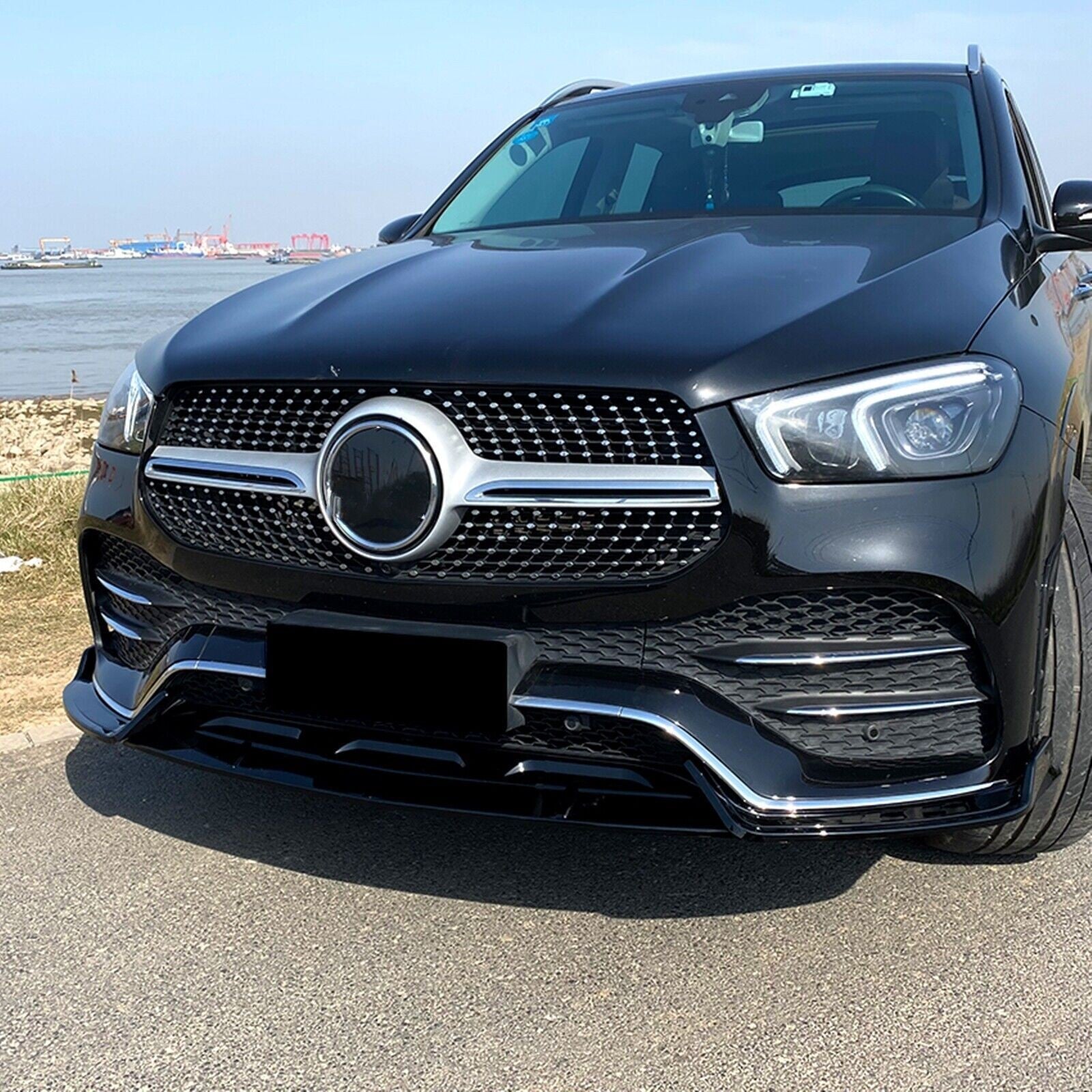 Gloss Black Front Spoiler Lip M Ercedes Classe GLE W167 C167