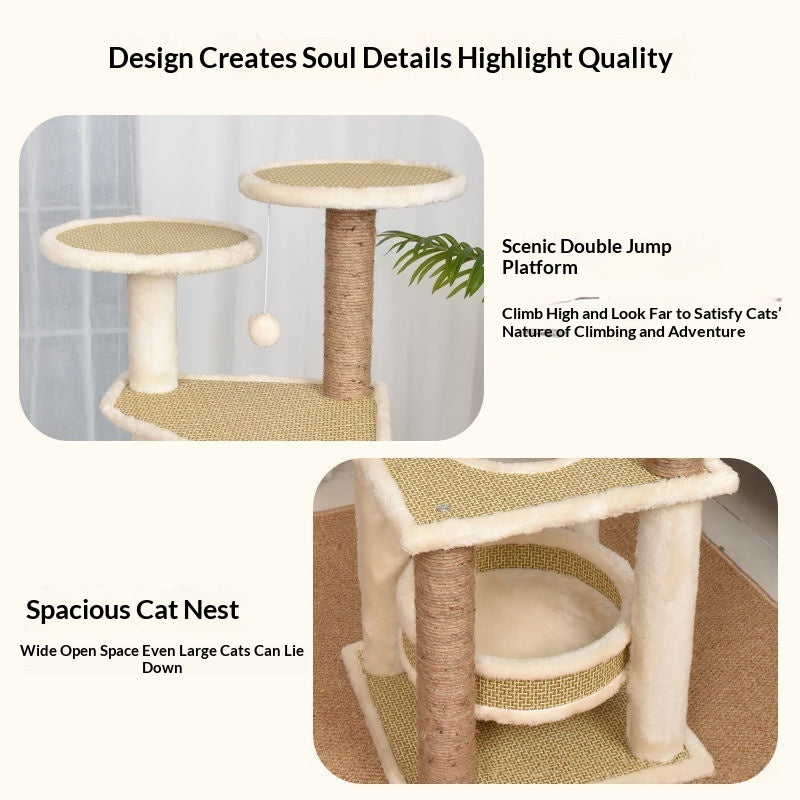 Lit de chat intégré et cadre d'escalade d'arbre de chat