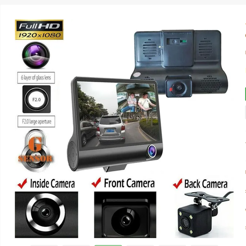 1080P 4 Dual Lens HD Voiture DVR Vue arrière Vidéo Dash Cam Enregistreur Caméra G Capteur