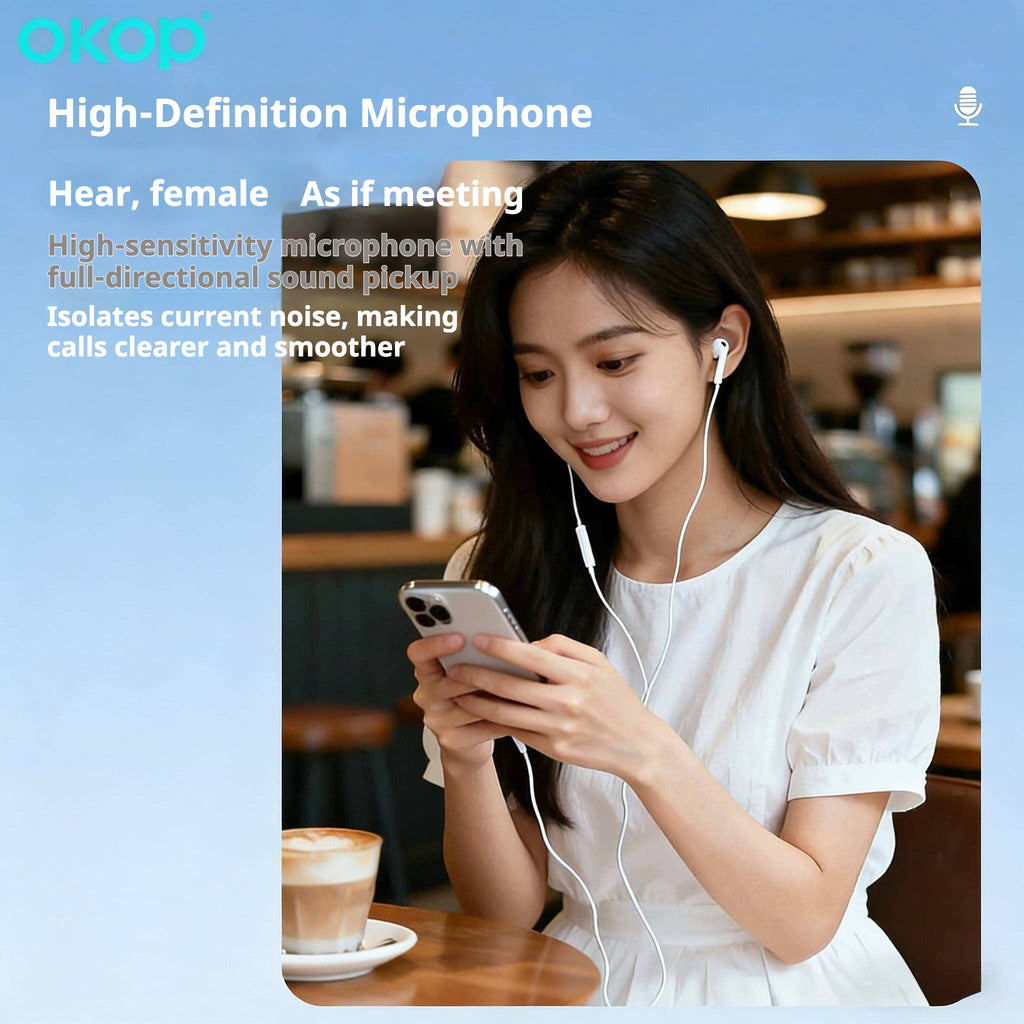 KP-244 Écouteurs filaires avec commandes en ligne Connecteur USB-C semi-en-oreille Conception haute volum