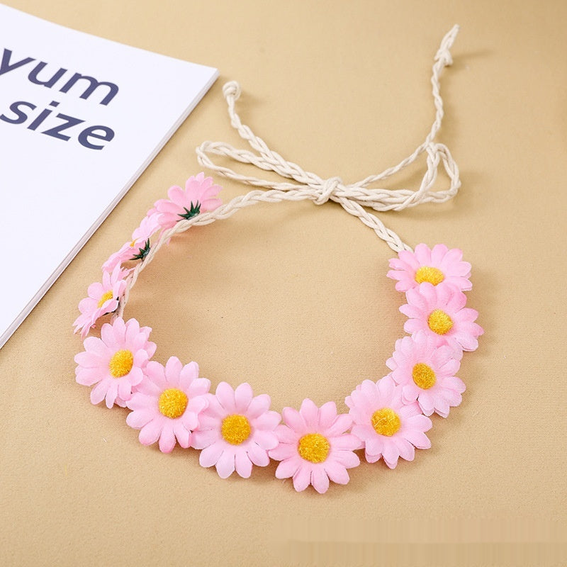 11 Simulation petite fleur de soleil Bohême vacances bord de mer Braid bande de cheveux pour les femmes