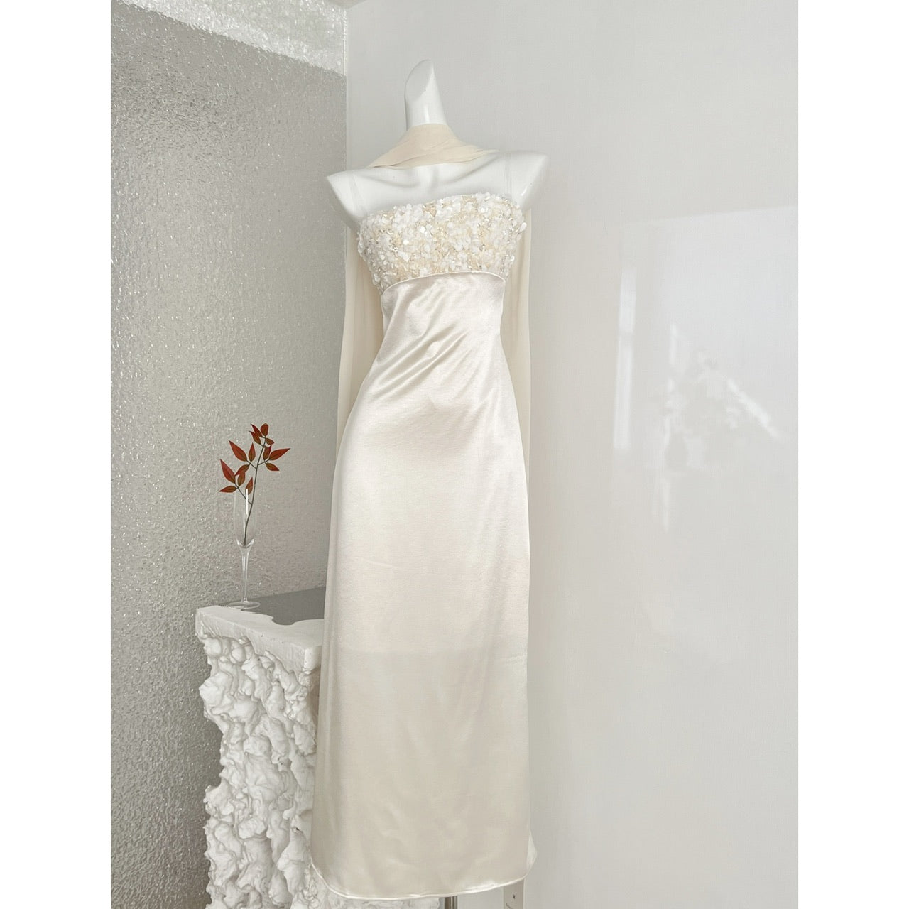 Robe Maxi à paillettes de Champagne pour femmes - Bodycon à faible teneur en sucre