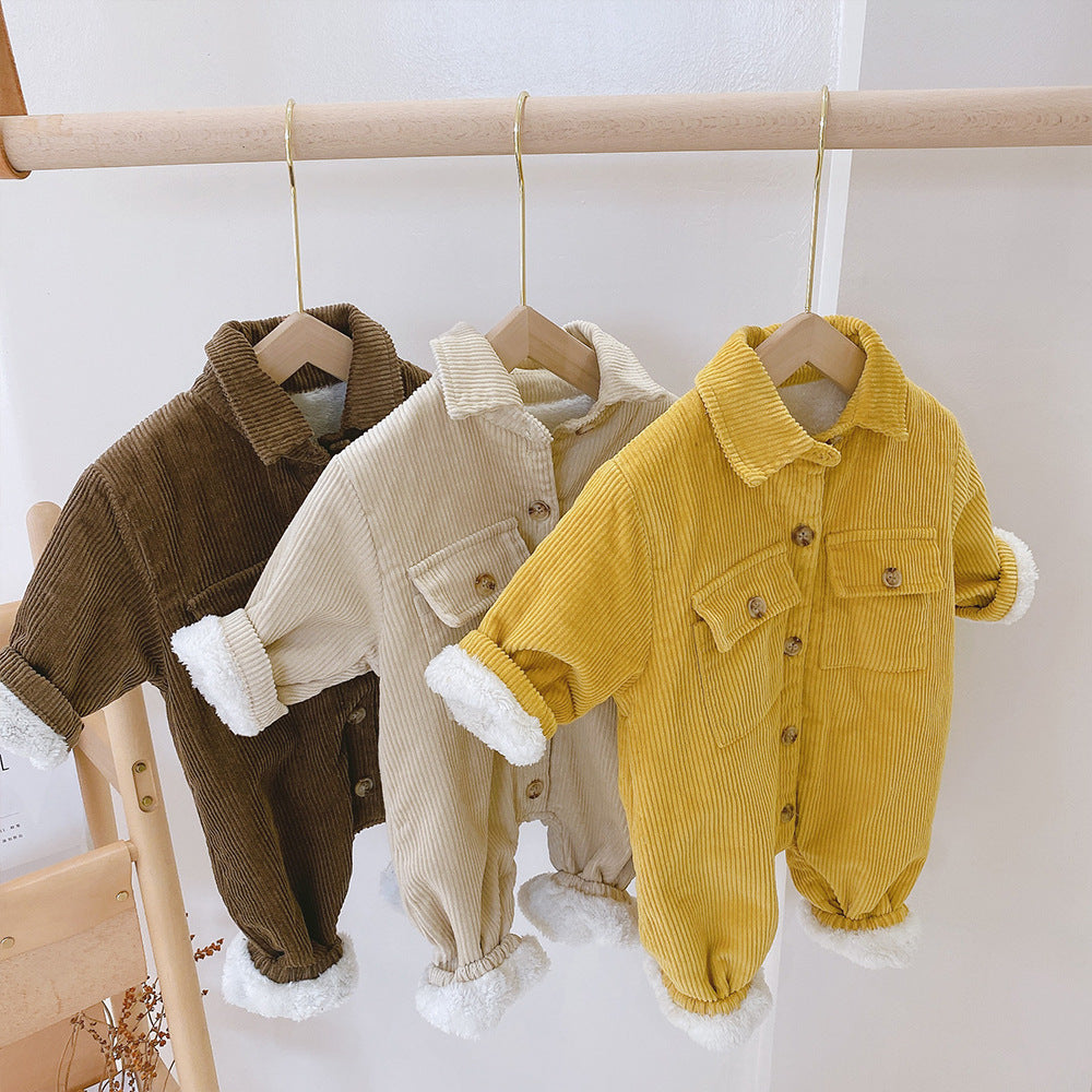 Maillot de saut en velours de bébé en coton couleur pure