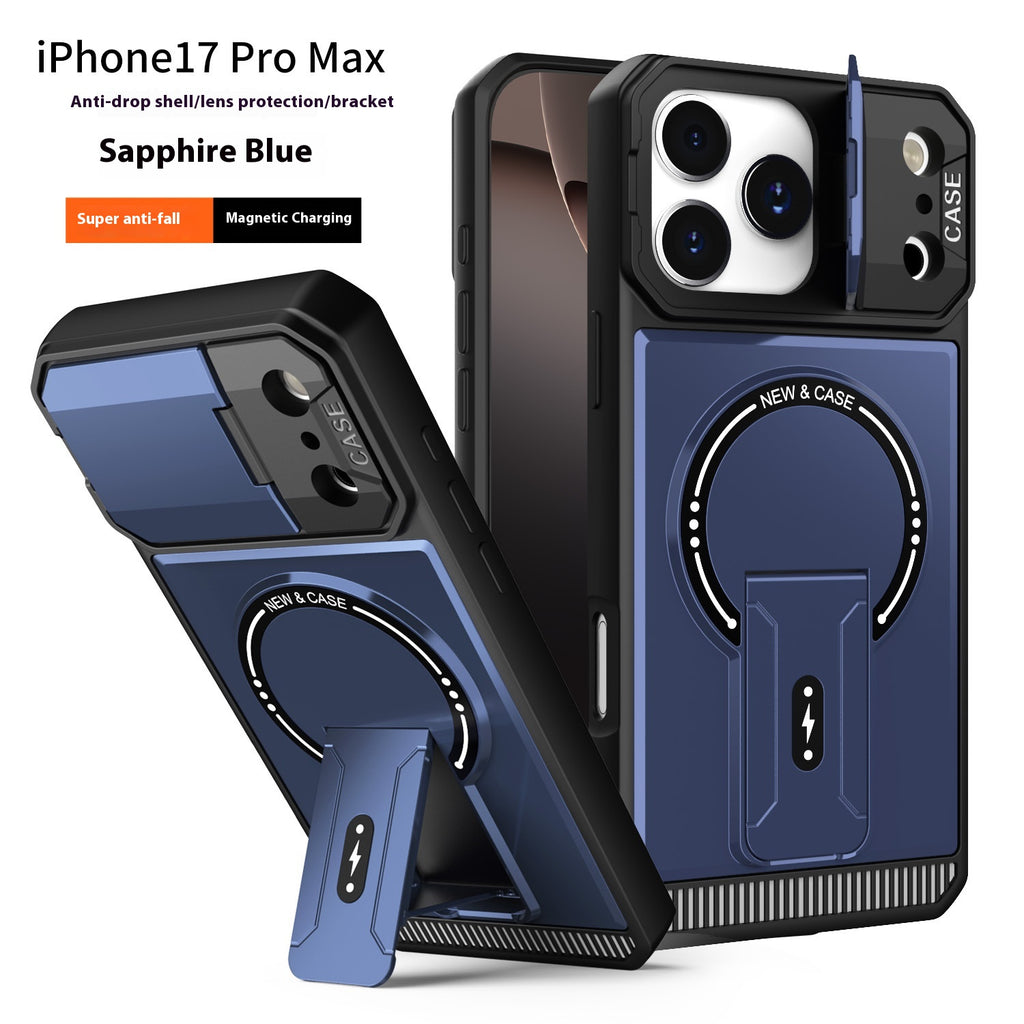 Armor Magnetic Bracket All-inclusive Lens Cover Phone Case