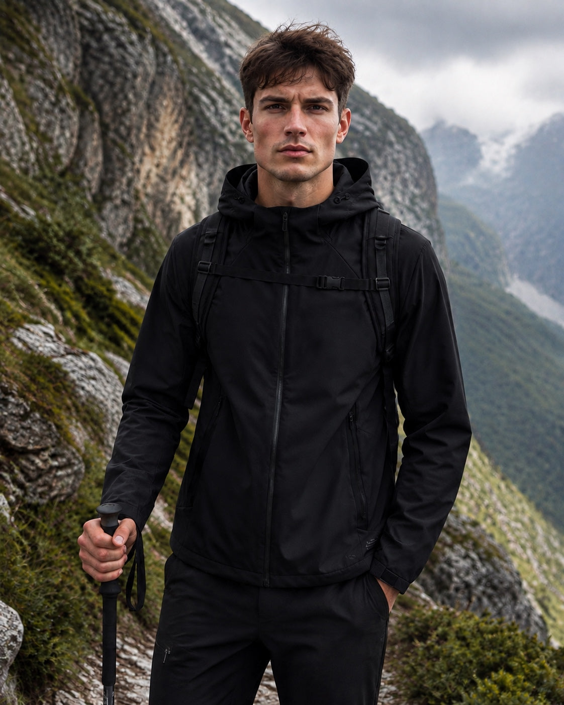 Veste à capuche imperméable à l'eau pour hommes