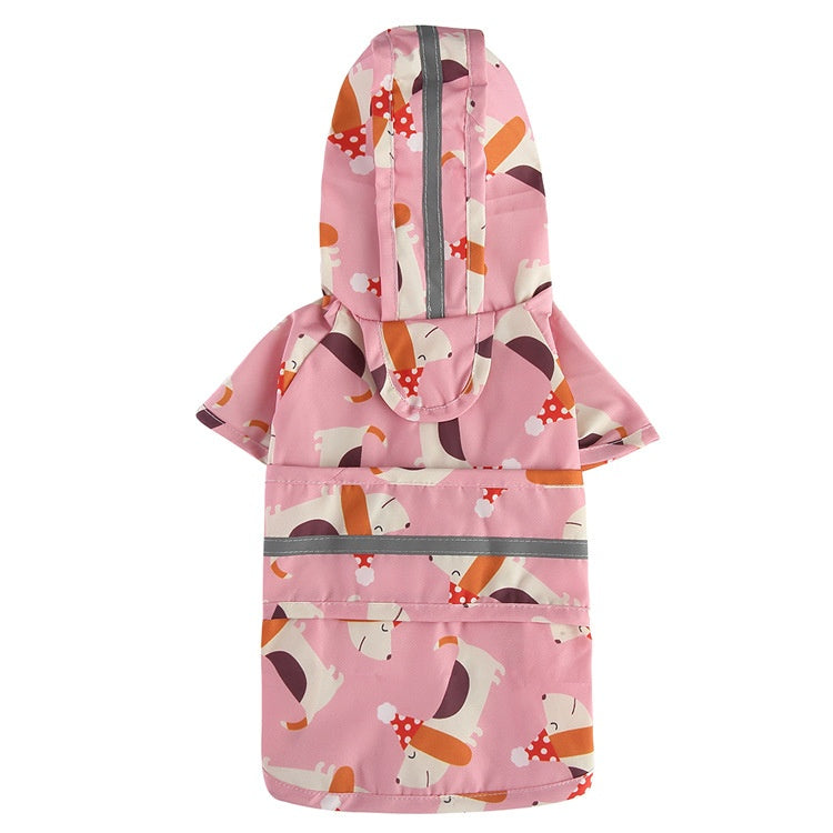 Chien Cartoon Pied réfléchissant Poncho Traction