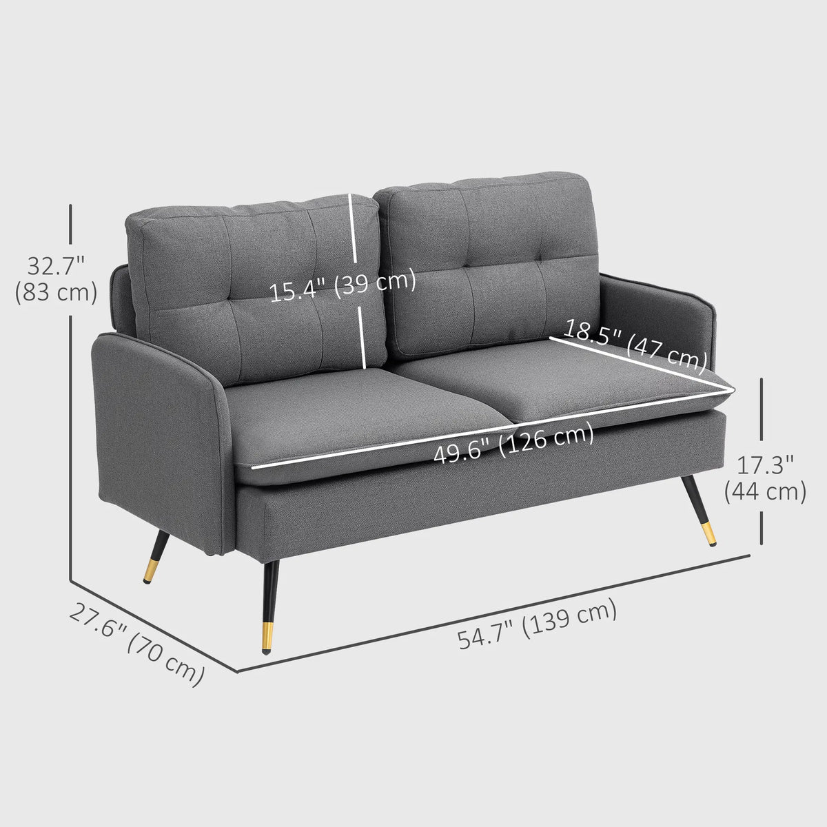 Chaise d'amour moderne 55"