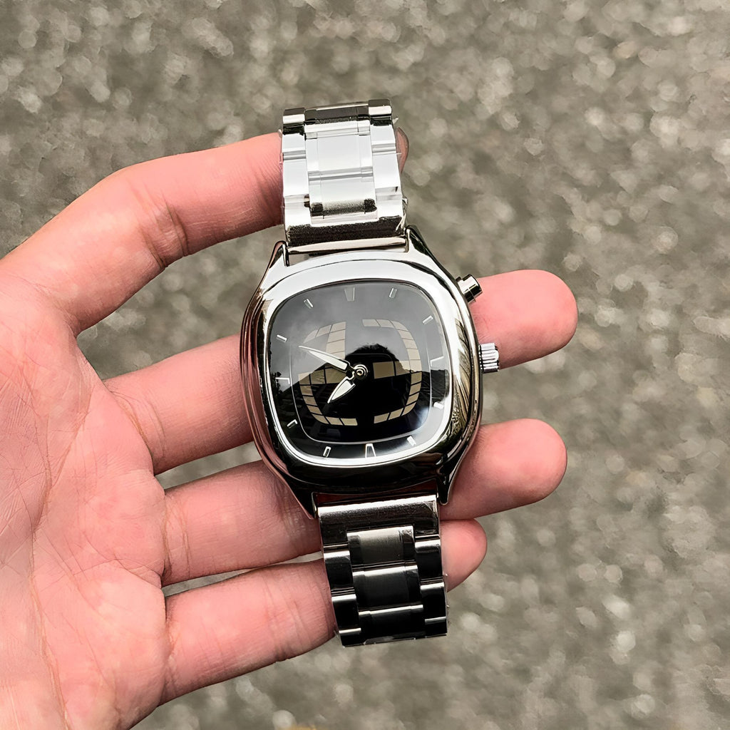 Montre dynamique numérique transformante en acier rétro imperméable