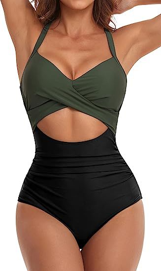 Maillot de bain monocolore pour femmes de style européen et américain avec un panneau sans dos