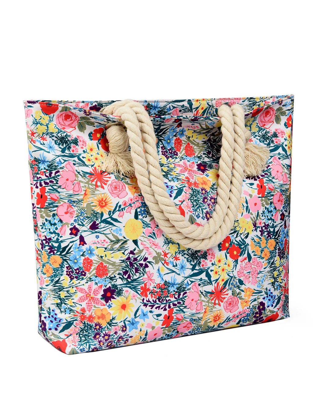 Uniquement prise en charge auto--Art Flower Pattern Sacs de plage pour les femmes