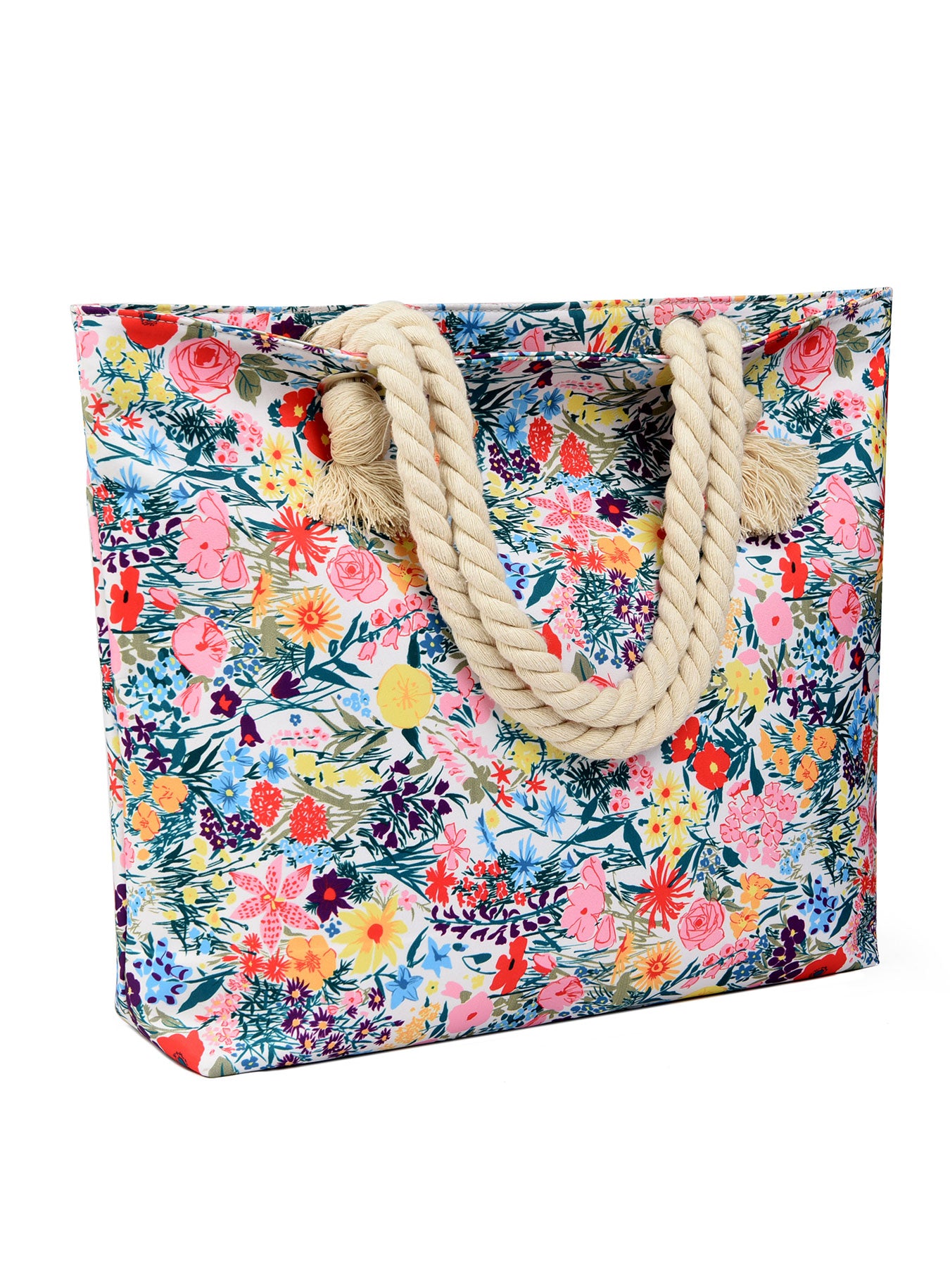 Uniquement prise en charge auto--Art Flower Pattern Sacs de plage pour les femmes