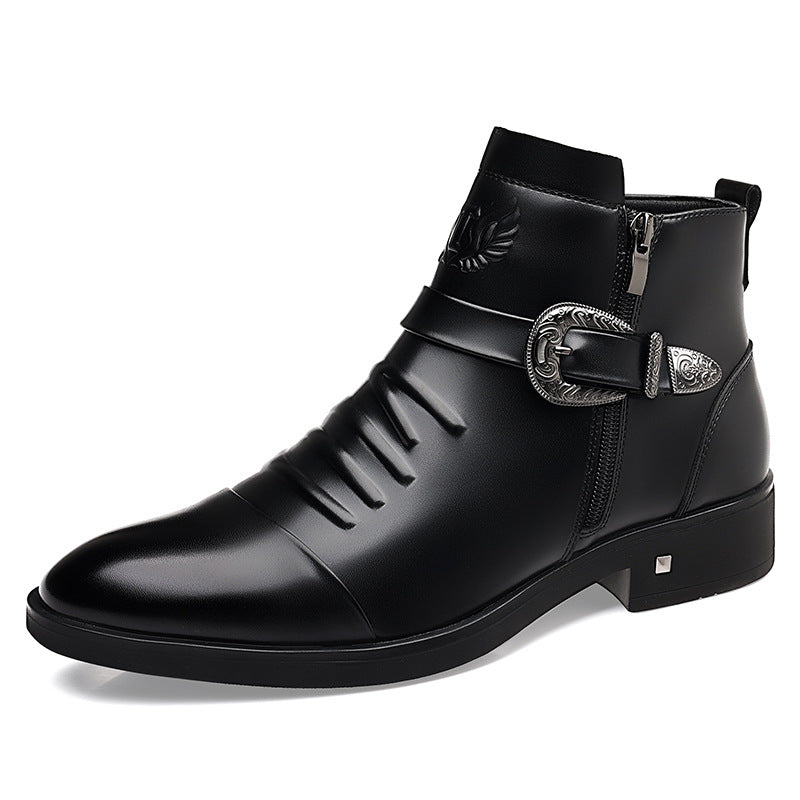 Mode homme British Bottes en cuir entreprise formelle Chelsea Bottes