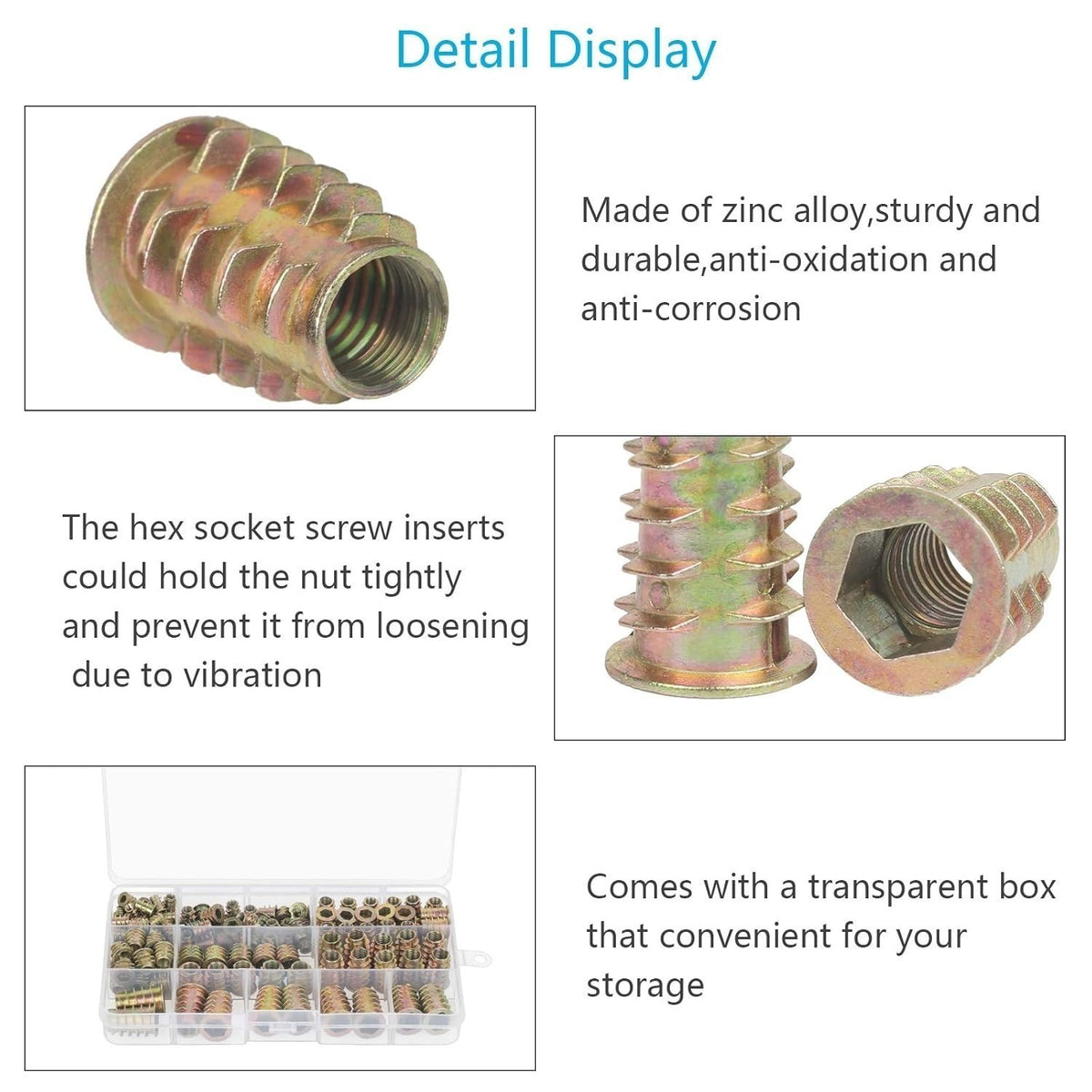 Assortment of nuts with a 15-compartment storage box and 115 nuts of various sizes for the replica