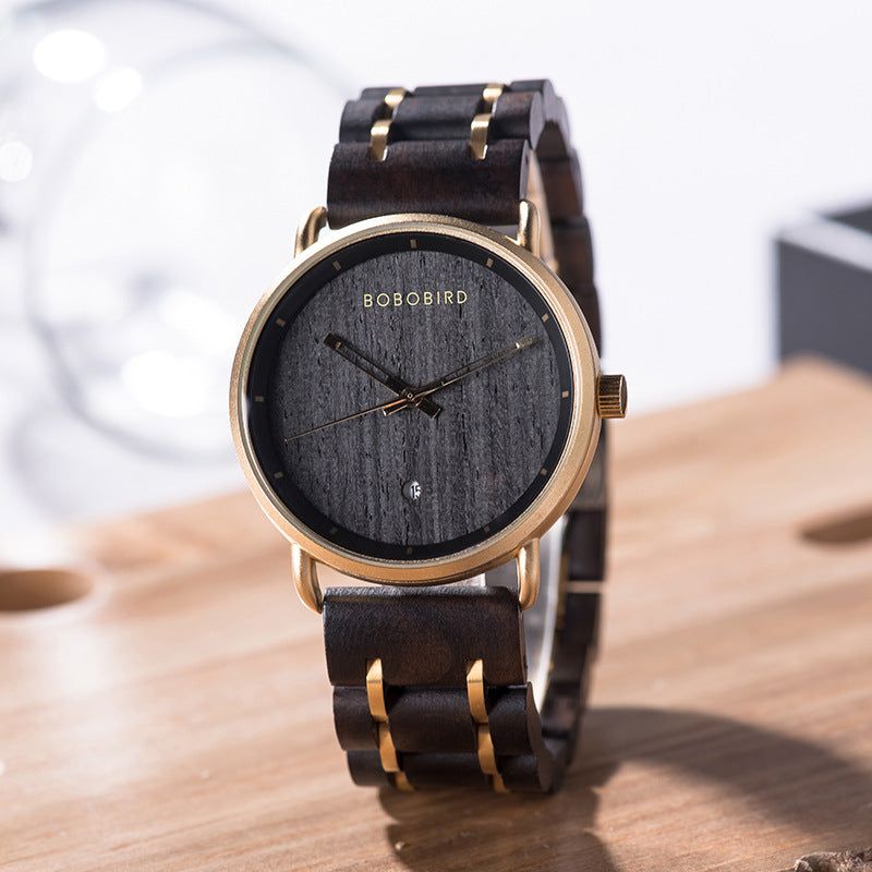 BOBO BIRD Montre en bois T34 pour hommes