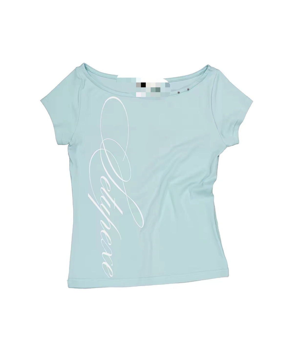 Dentelle Cross Sans dos Menthe Vert Manches Courtes Hors-Sholder T-shirt Femmes Top