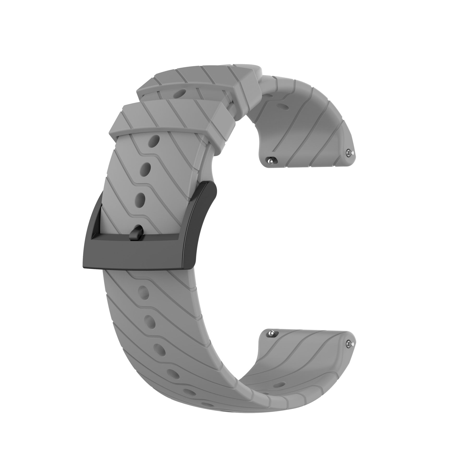 Bracelet 24mm de montre en silicone à rayures de foudre compatible avec Songatao
