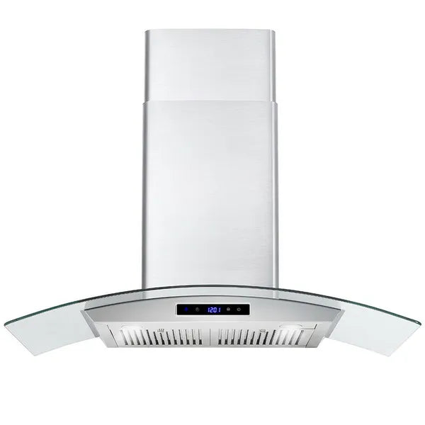 Hotte murale de 30 pouces 700CFM Panneau tactile en verre trempé