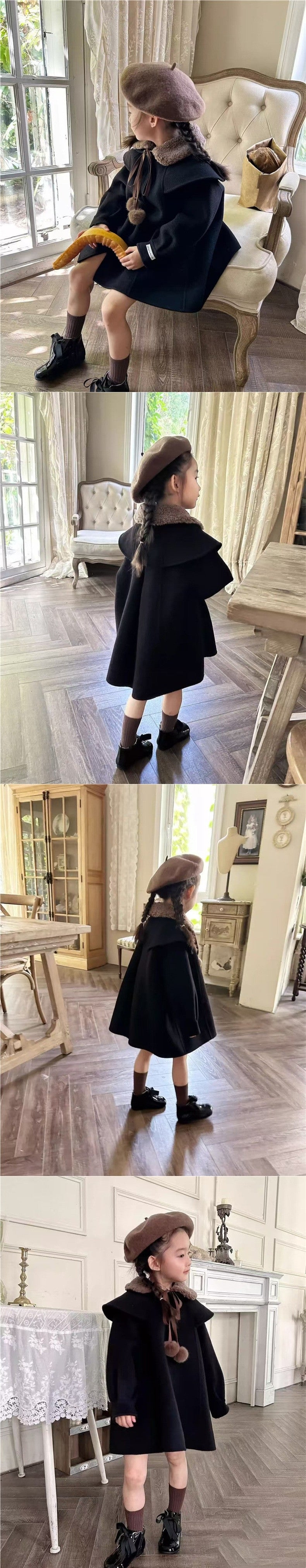 Élégants enfants académiques mi-long Mignon et mode