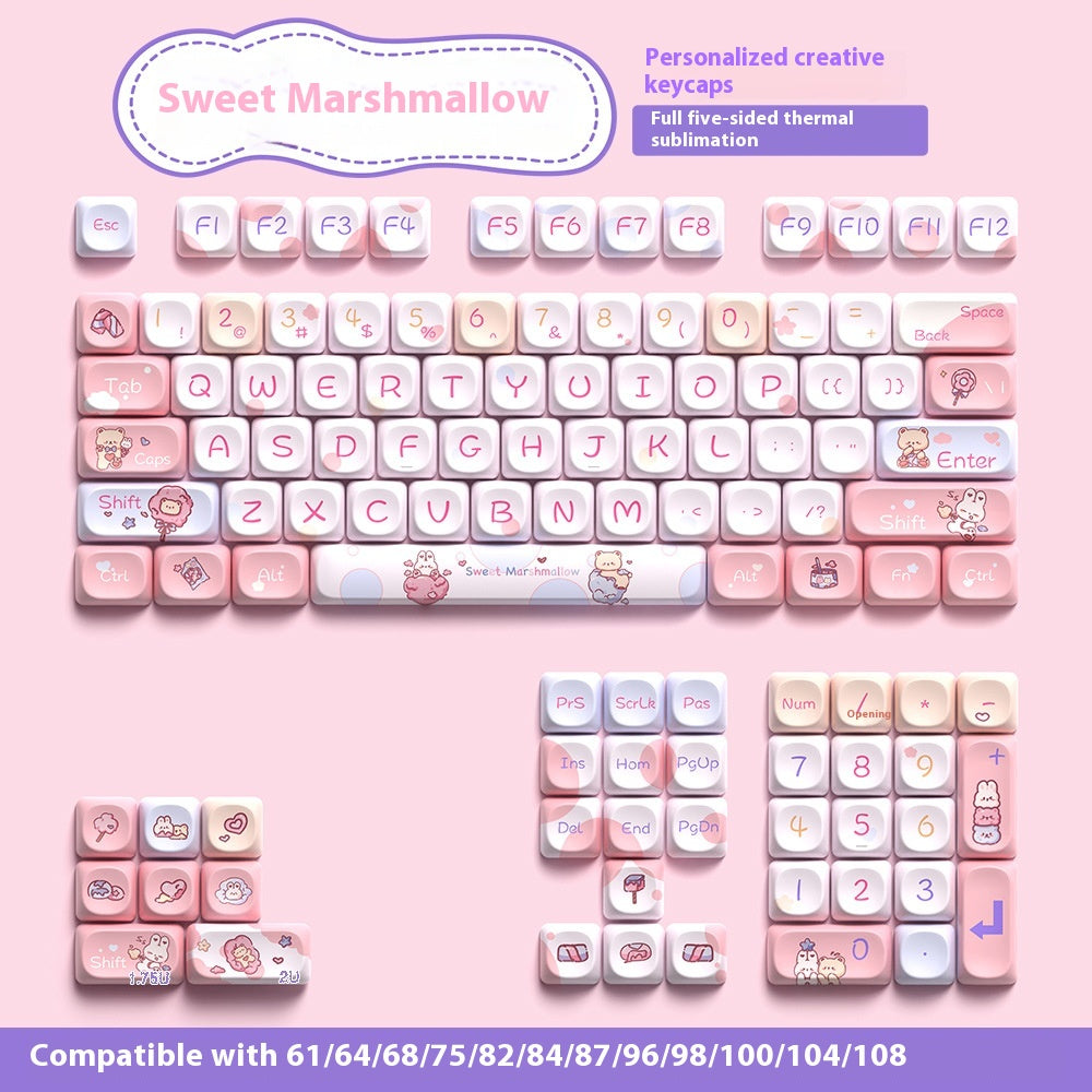Sublimation à cinq faces Moa Très mignon Personnalité Fit Cap clavier mécanique