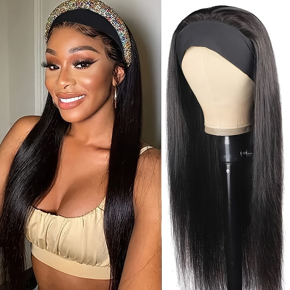 Tête de bande de Wig Long cheveux droits Long cheveux bouclés