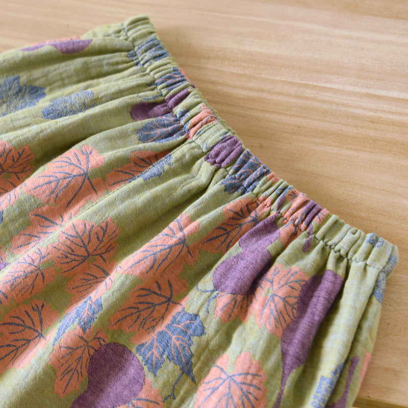Tissu de pyjama jacquard teint de coton mince pour femmes