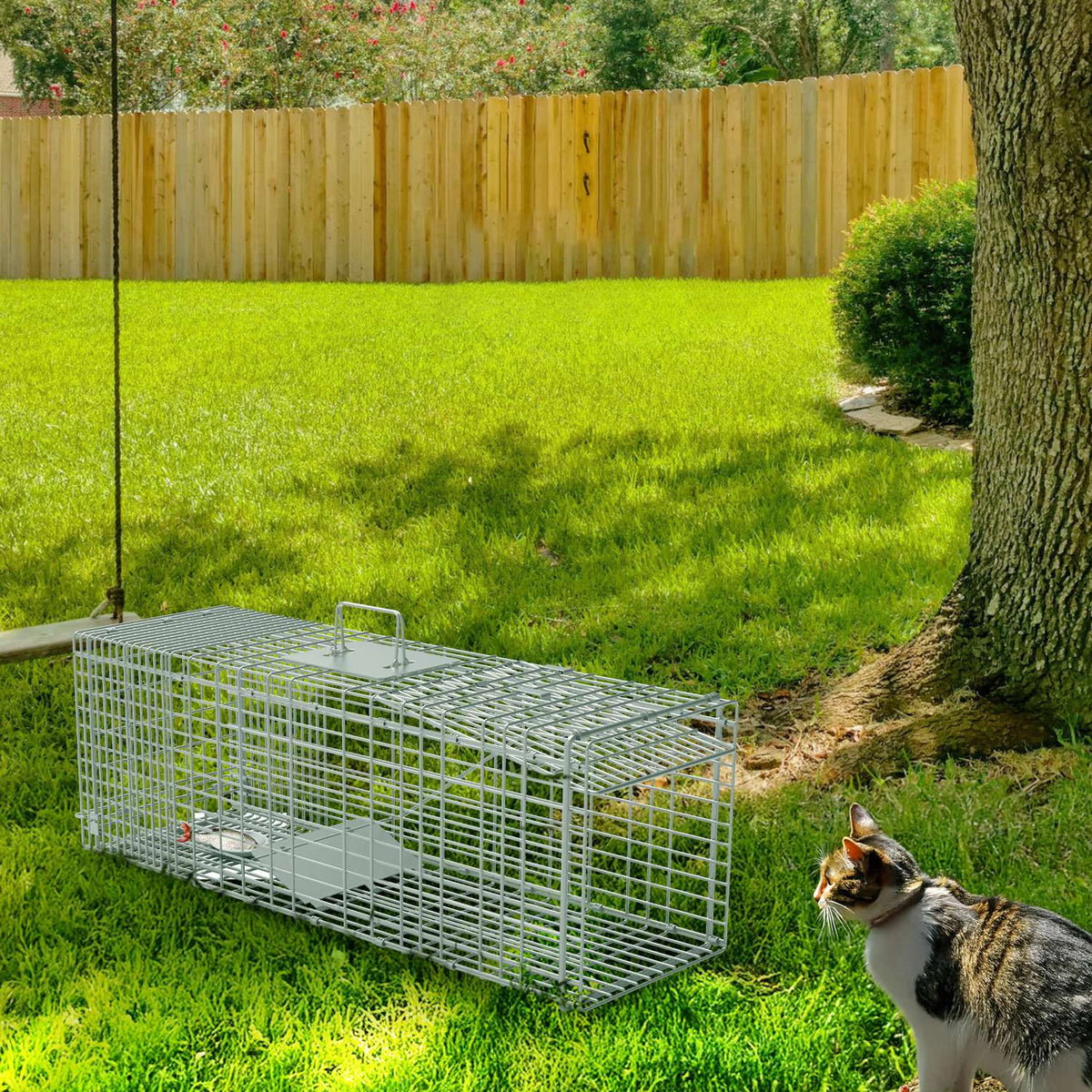1Pc Cage de piège de chat humain avec des gants Catch Release Live Animal Rodent Cage Gal collapsible