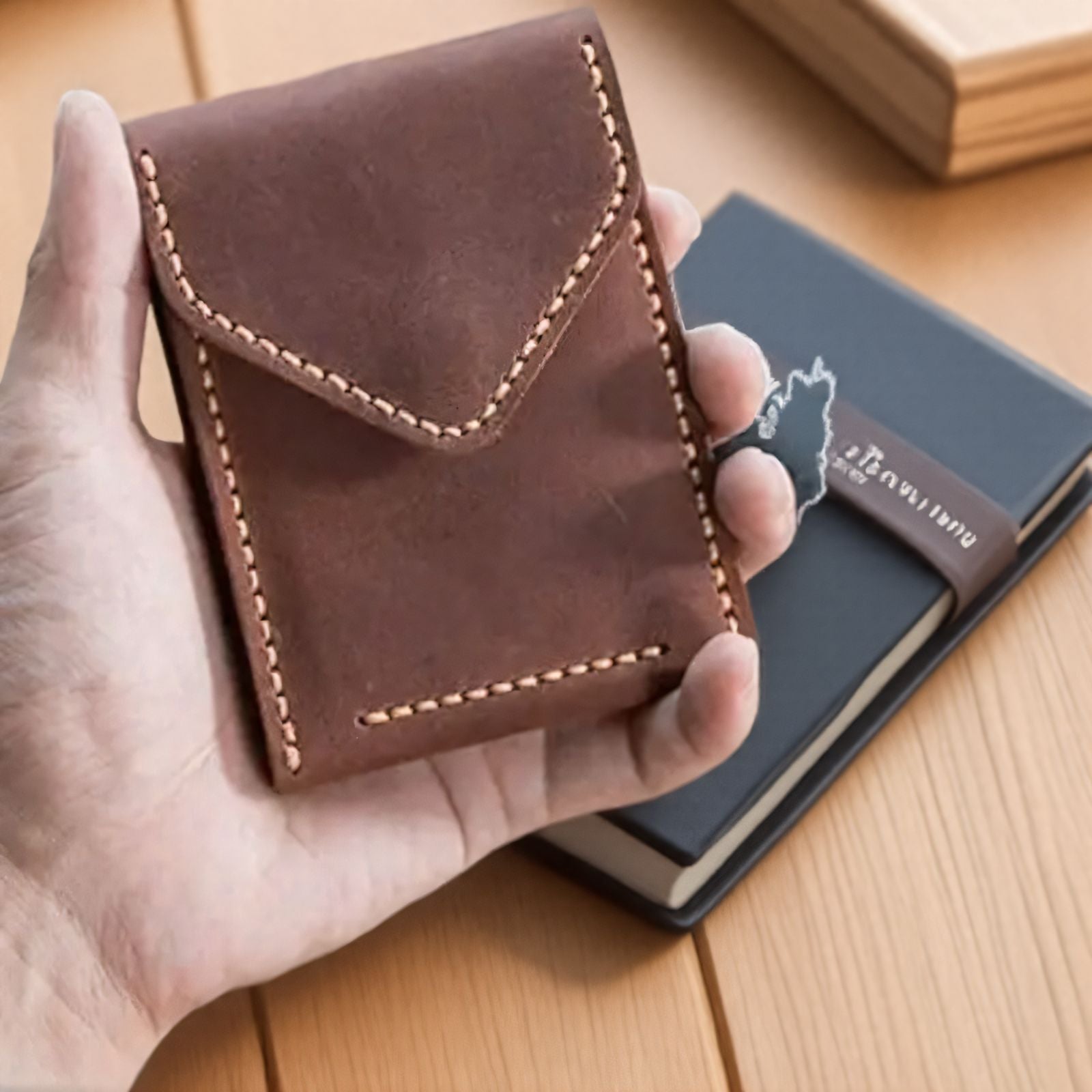 Porte-cartes d'identité Boîte de rangement Portable 2-en-1 et housse de protection