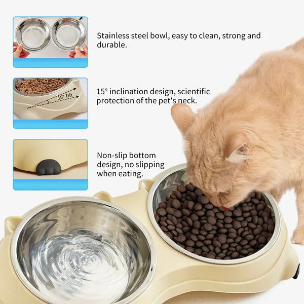 Base anti-dérapante Double Cat Food Bowl