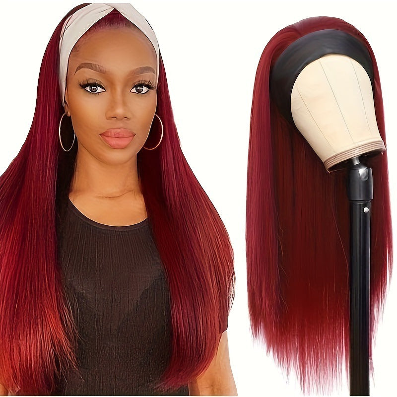 Tête de bande de Wig Long cheveux droits Long cheveux bouclés