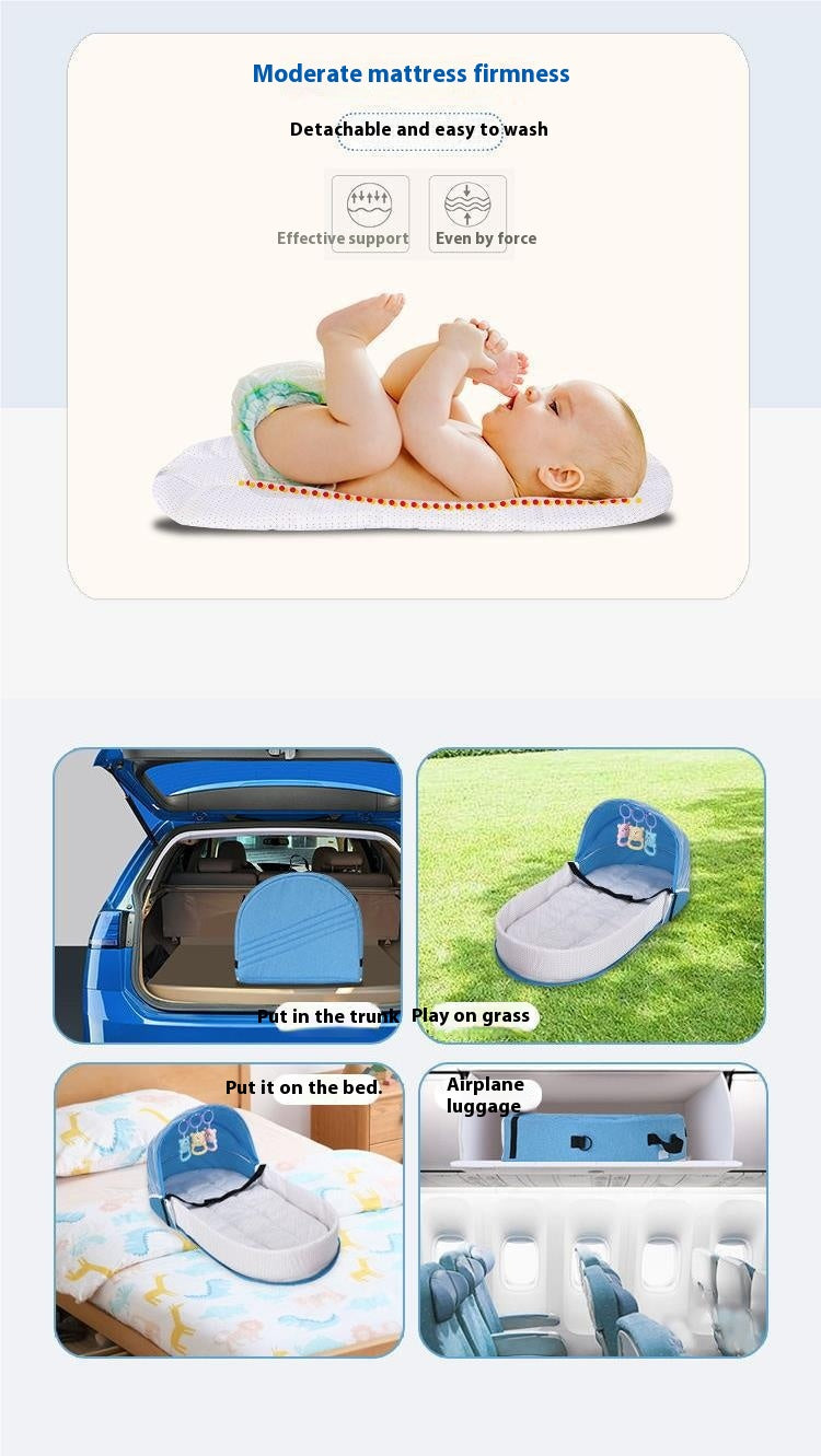 Lit bébé anti-pression pliable portable dans un nouveau-né Isolation Bionic Travel Crib