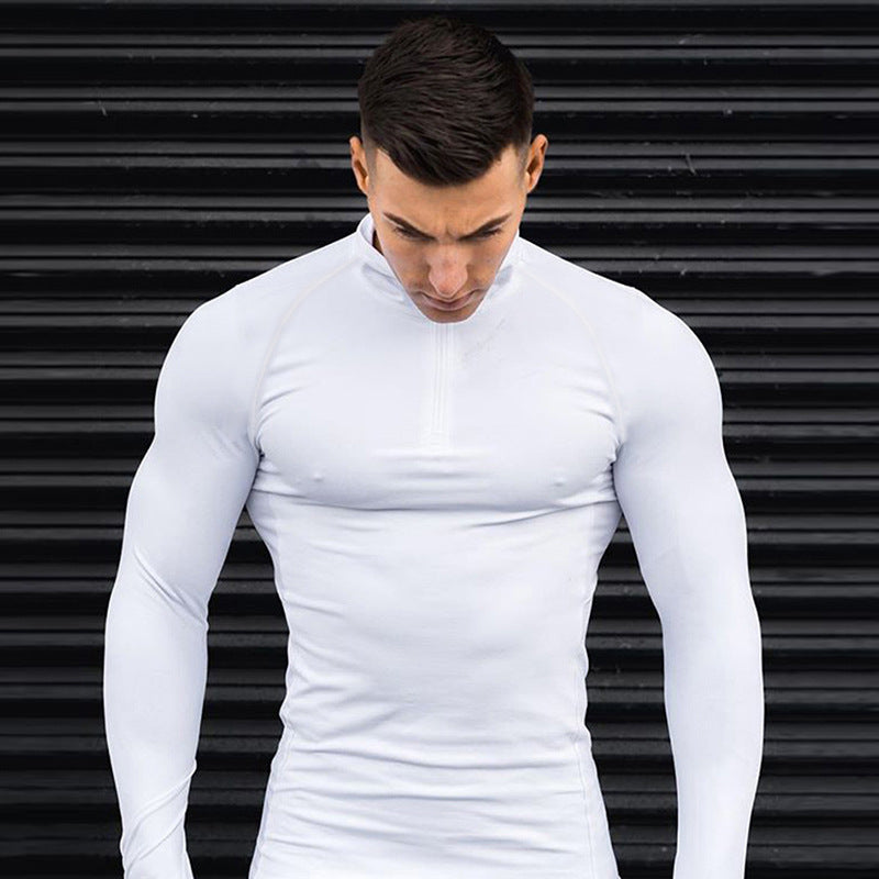 Tee-shirt zippé pour homme en couleur solide Et courir