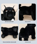 Poupée en peluche noire avec sac en maille
