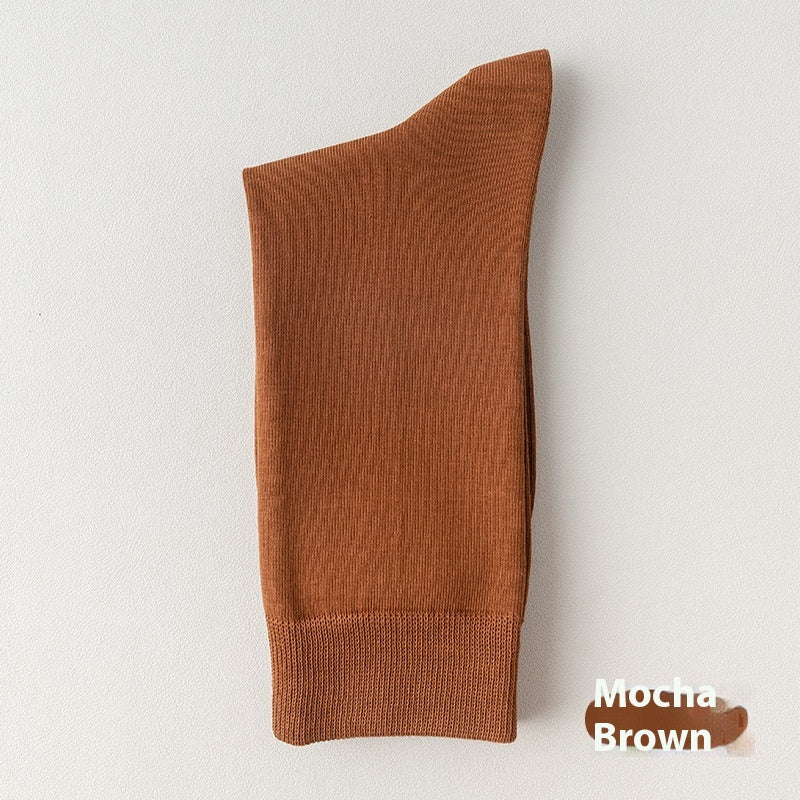 Mi-calf printemps et automne pur coton hommes d'affaires chaussettes
