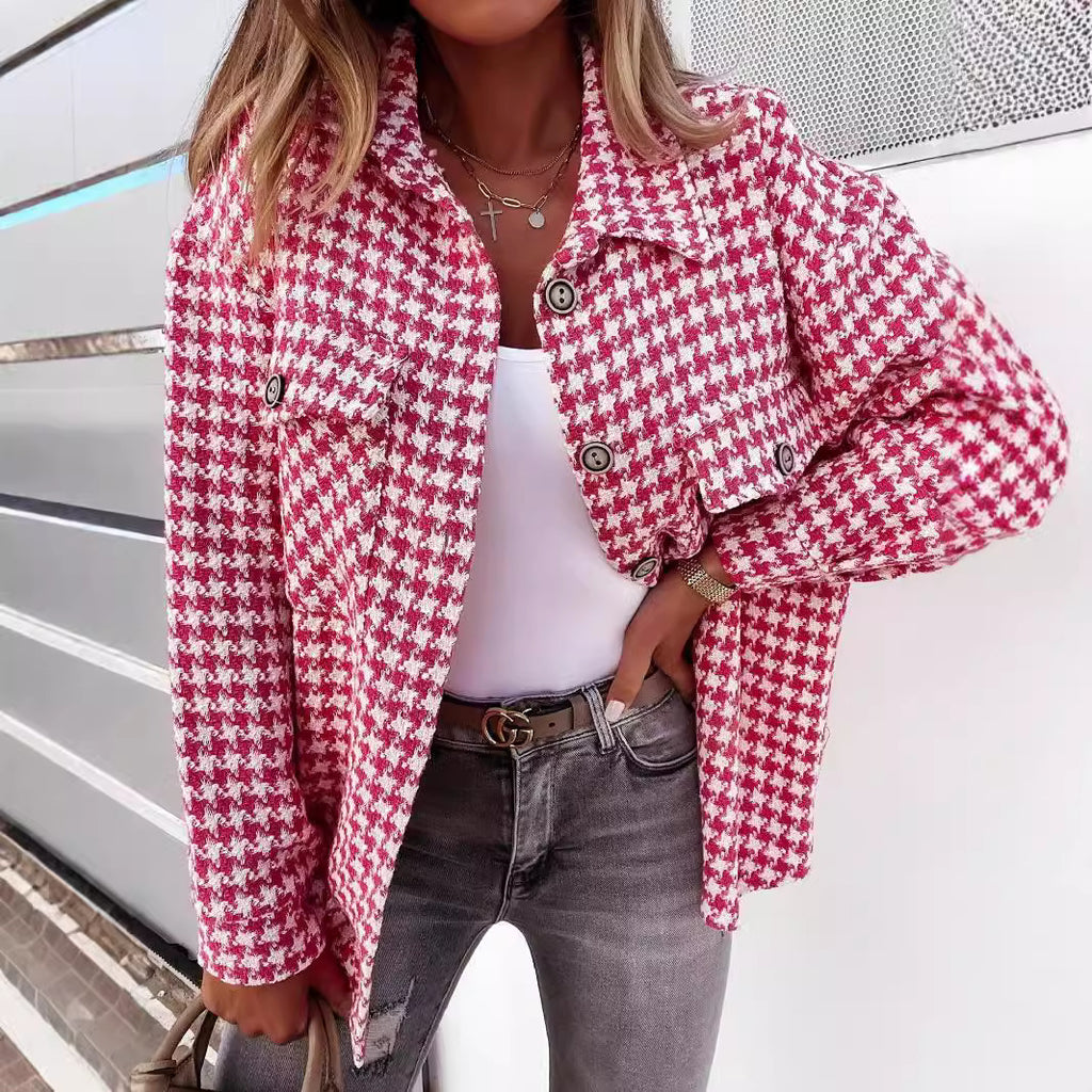 Manteau en laine imprimé à la main
