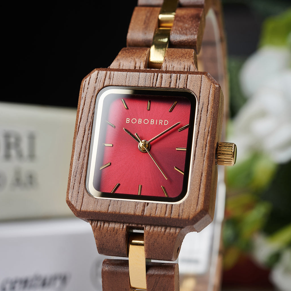 Montres en bois pour femmes à trois couleurs