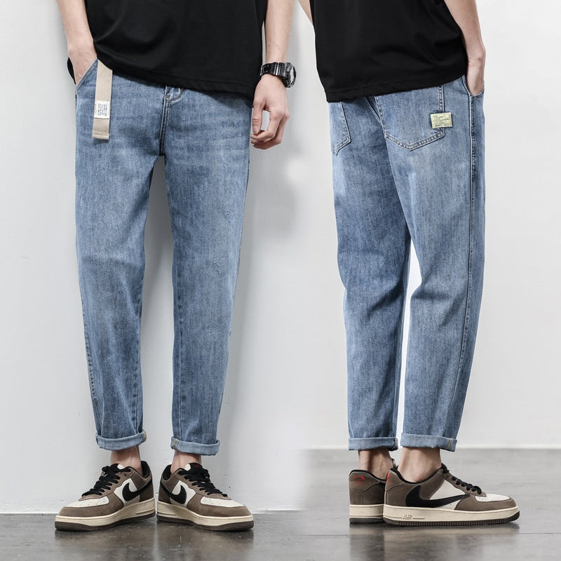 Jeans Denim minces Hommes perdre la jambe droite