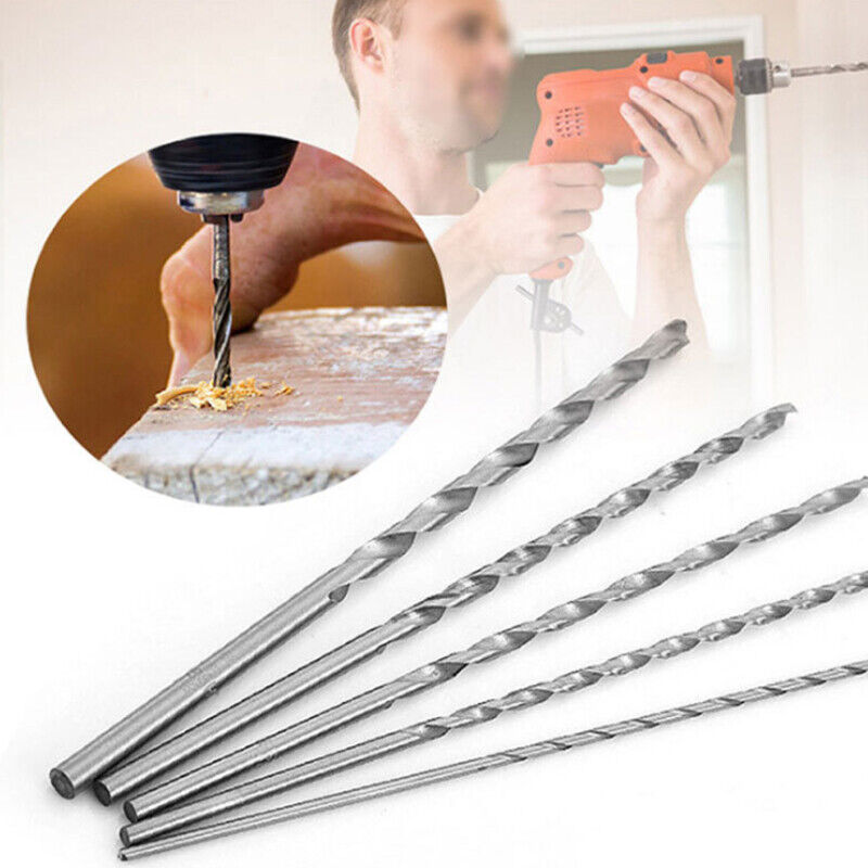 5PC 160MM Ensemble de perceuses en métal extra long en bois Brad Point 2mm 3mm 3,5mm 4mm 5mm