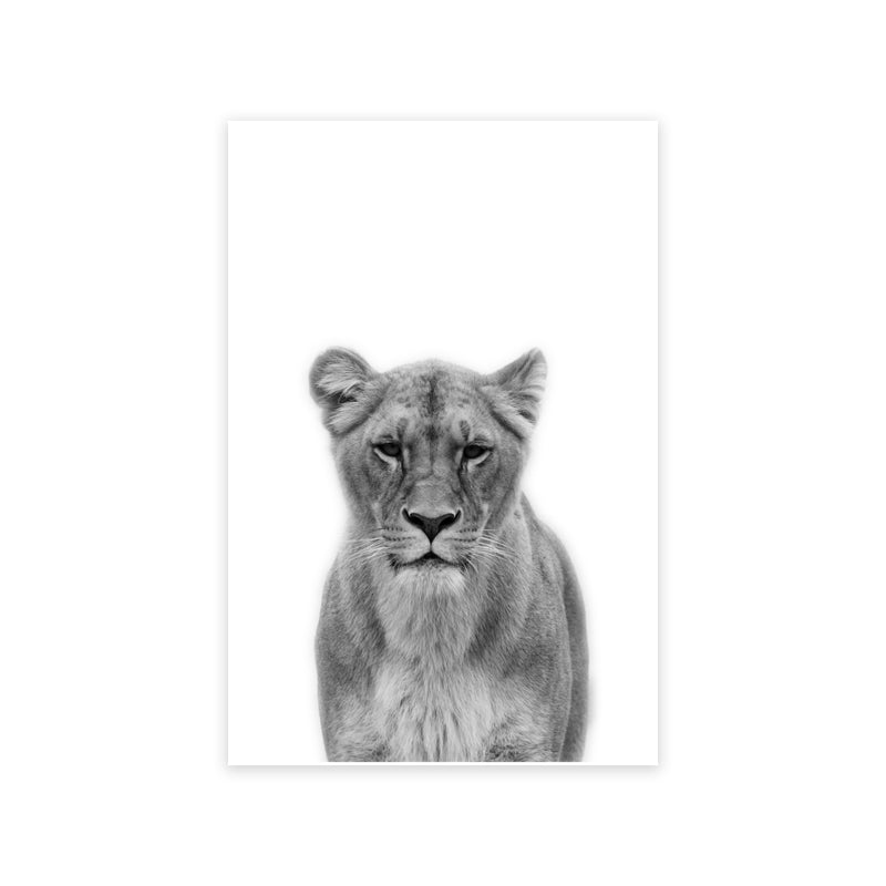 Noir et blanc animal abstrait Aquarelle Peinture Affiche murale Décoration Peinture